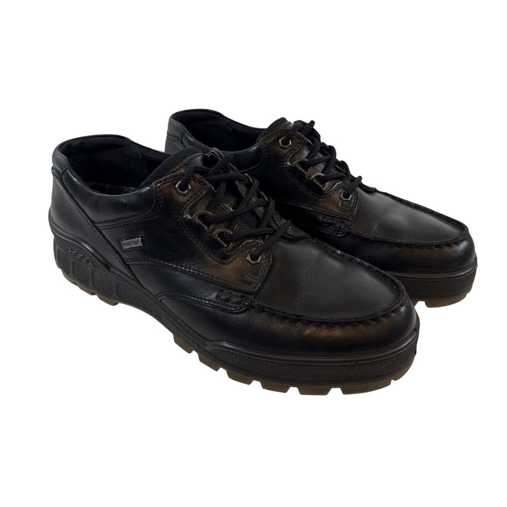 Ecco Track 25 Mens Black Leather Gore Tex Waterproof Shoes Size 11-11.5 (READ)
